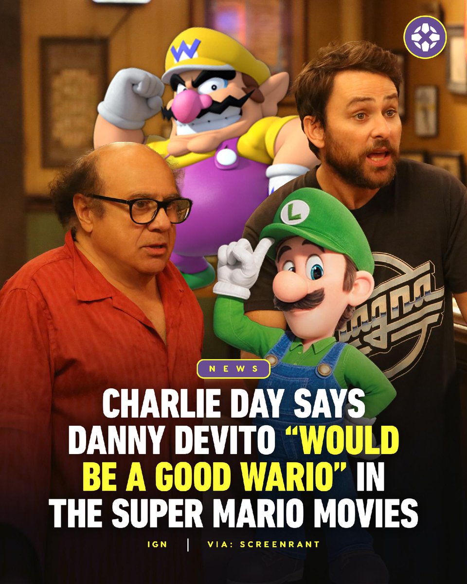The Super Mario Galaxy Movie's Charlie Day thinks his It's Always Sunny in Philadelphia star Danny DeVito would make for a great Wario.

Via ScreenRant: bit.ly/4shgC6l