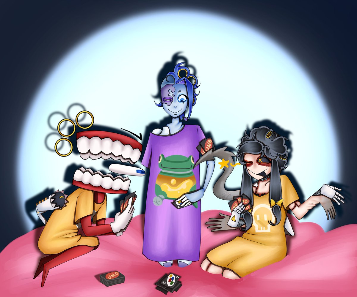 MondDaia's tweet photo. It's robot family time! Or... AI family time? (⁠ ⁠╹⁠▽⁠╹⁠ ⁠)

#tadc #caine #knightsofguinevere #kog #murderdrones #cynessa https://t.co/Yy9NybvFl2