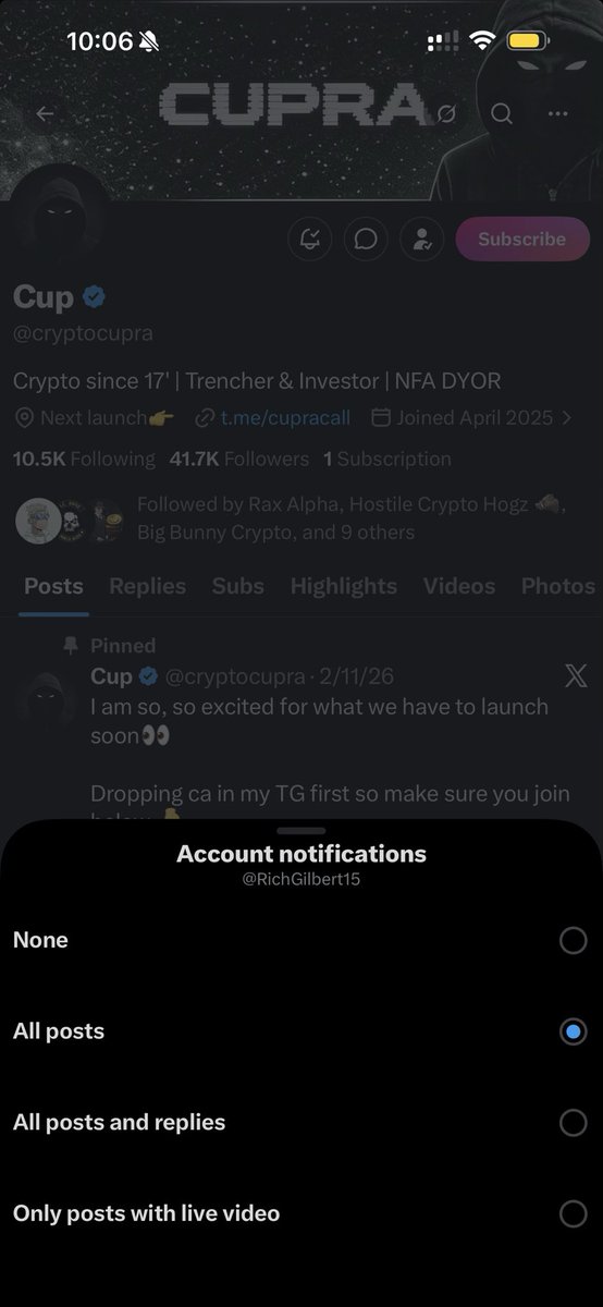 RichGilbert15's tweet photo. @cryptocupra https://t.co/4TnwZRS5Kr