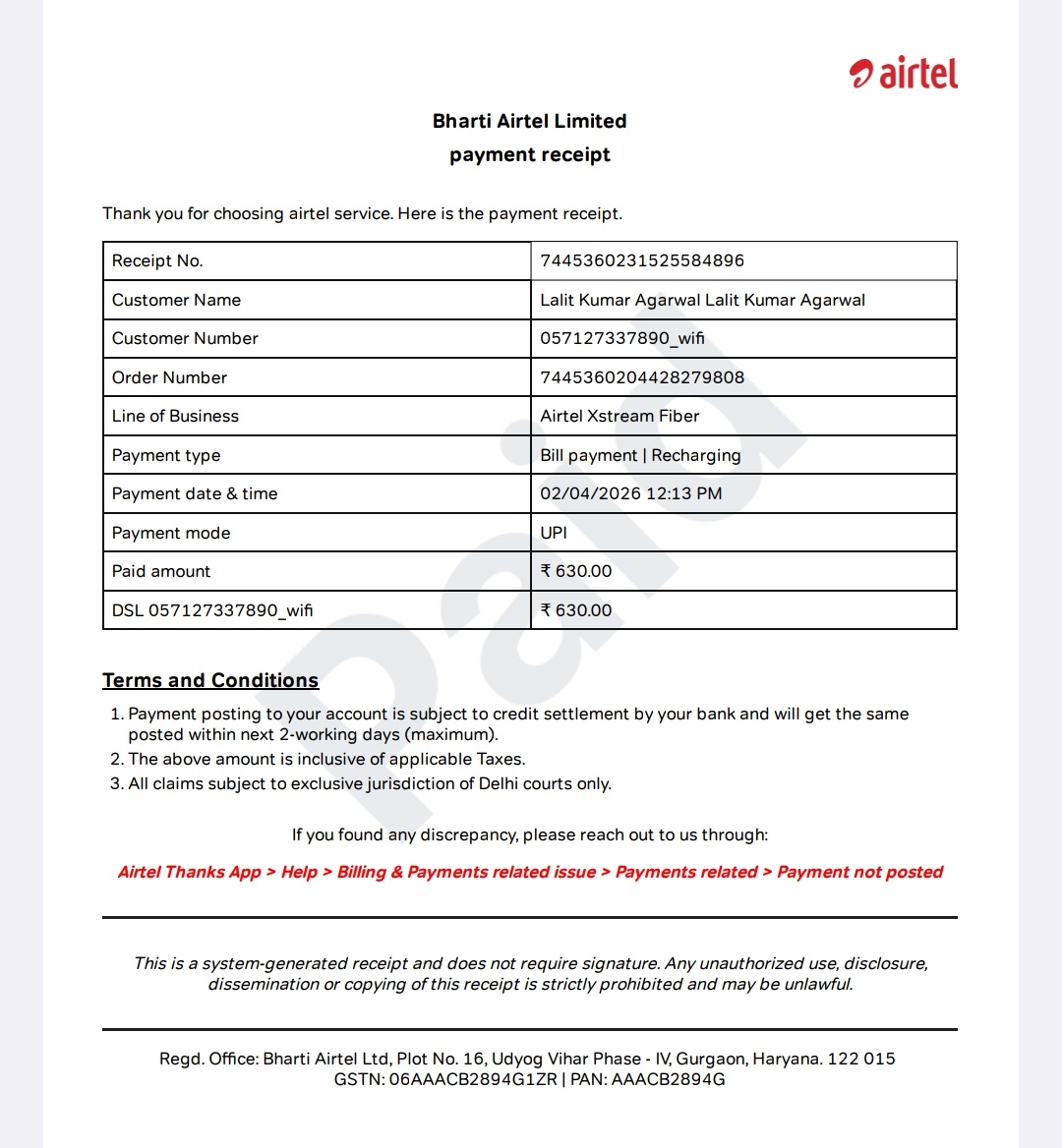 dkupadhyaybjp's tweet image. @airtelindia Payment cleared on 02.04.2026, yet outstanding still showing. Request immediate verification, closure, and service resumption. #CustomerSupport #ActionRequired
@TRAI
@GoI_MeitY