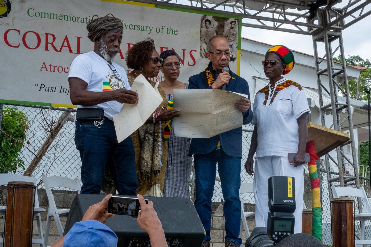 Babsy_grange's tweet image. Today we mark another step in justice and healing for the Rastafari community. 

We honour the Coral Gardens victims, support our elders, and proudly hand over Albion lands for a permanent home, built on respect, reparations, and one love.

Rastafari lives.

#OneLove