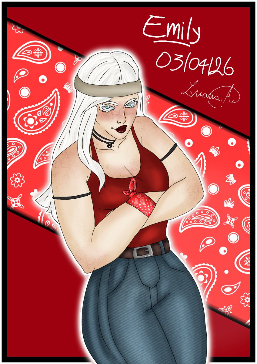 Dibujito de Emily, llevo mucho tiempo desconectada y estoy poniéndome al día porque comencé las clases, pero ahora que tuve tiempo de ver más directitos, pos eso <a href="/LiliCross_/">Lili Cross ❤️‍🩹🌷</a>