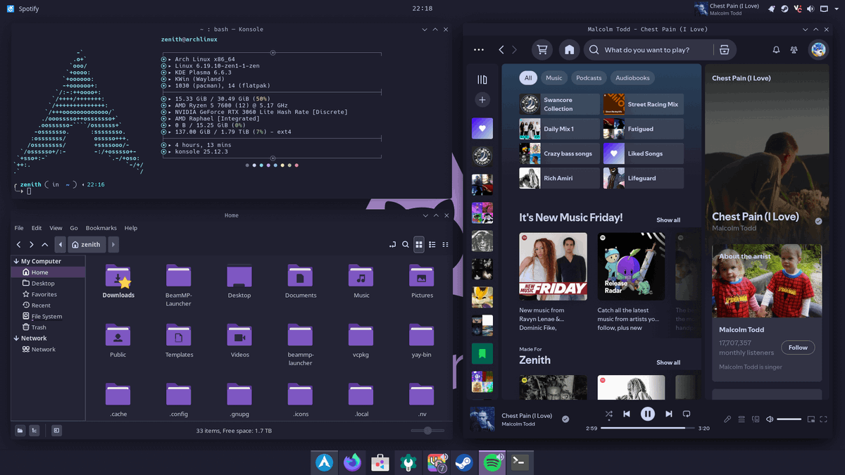 [KDE] Simple Catppuccin Mocha Rice Link: https://t.co/VlyxHe5GXN # ...