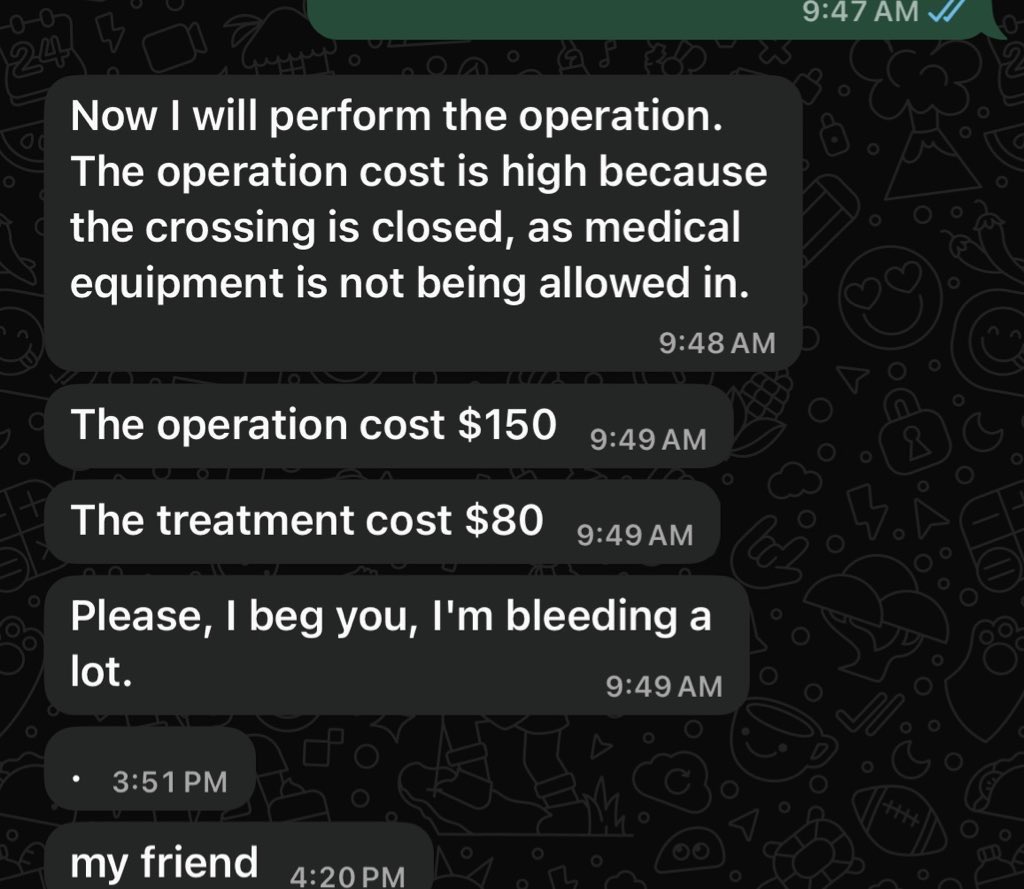yahchive's tweet photo. PLEASE READ, SHARE & DONATE ‼️

Mohamed is only 21, he needs to raise $1000 for an operation for his injury and for medicine for treatment! he’s in the hospital! he also has several family members who need help. He has asked me to collect donations for him, however you can also donate to his Binance USDT WALLET: TPt9Phka21UwyncmuAMpadW
Zx2PWtxiFj1

my cashapp: $uriyahtreatz

Nadeem needs help urgently. no donations in 10 days and his campaign is always stagnant days at a time. he needs $600 for his family’s tent, but now he’s just trying to raise over $230 to cover treatment. https://t.co/kkk5CcKN0b

i’m also collecting donations for Ahmed. The last donation successfully went towards medicine, but he still needs food for his family

donate for him here: https://t.co/FZmQgMQfIN

 (please screenshot proof to help him withdraw the funds)

if you donate to my cashapp, please write the name of who you’d like it to go to in the memo. if no one is specified, i will go in order of my messages. support for all of these families is dwindling & i haven’t been able to donate to some in a while , please give whatever you can!

Dont forget to boost the campaigns for my friends below in the thread as well!