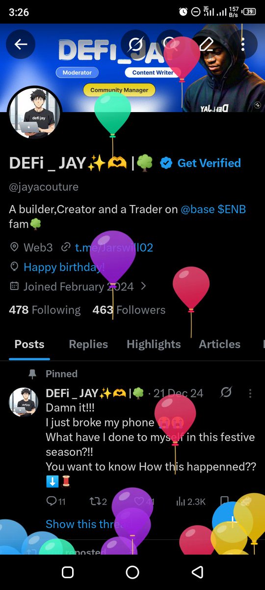 jayacouture's tweet photo. Elon gave me balloons!

Happy birthday to me 🎉

So blessed that I share the same birth month with sir @Harri_obi https://t.co/CVLetsqqAk