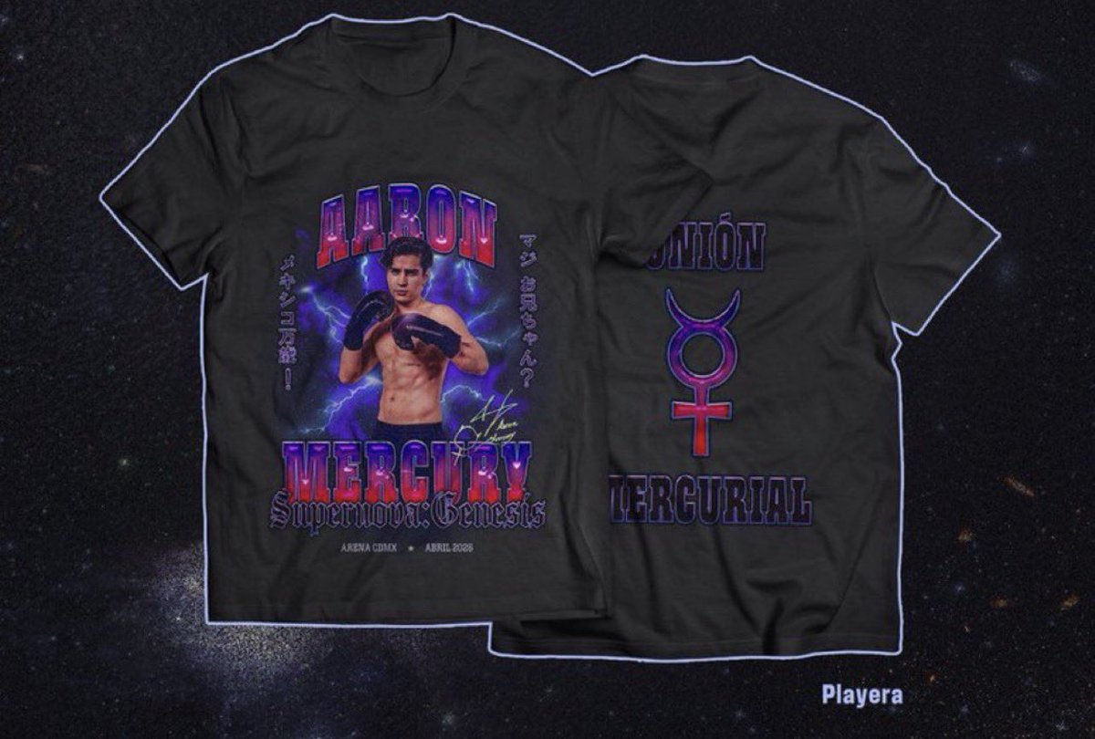 No olvides conseguir la playera del evento, la playera de Supernova, la playera de TEAM MERCURY!!!

Cómo conseguirla? 
- Te compartimos el archivo para que vayas a tu imprenta más cercana y la tengas lista para este 26 Abril en la Arena México.

Ya sea en la arena o en tu casa