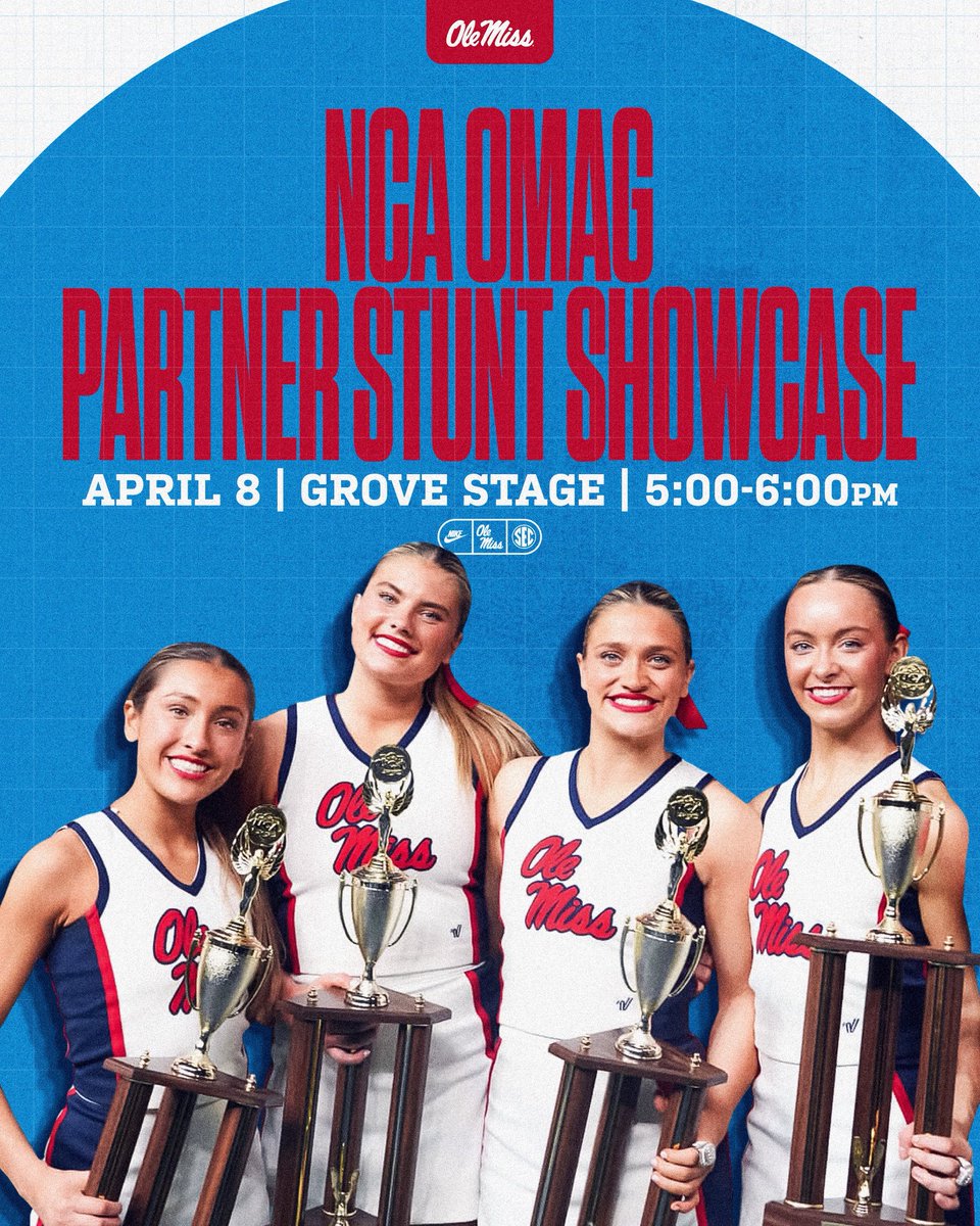 OleMissCheer's tweet image. 𝐆𝐄𝐓 𝐭𝐨 𝐭𝐡𝐞 𝐆𝐑𝐎𝐕𝐄 

📣🌳🐿️👑

𝑮𝑹𝑨𝑩 𝒂 𝒇𝒓𝒊𝒆𝒏𝒅, 𝒂 𝒄𝒉𝒂𝒊𝒓, 𝒐𝒓 𝒂 𝒃𝒍𝒂𝒏𝒌𝒆𝒕 &amp;amp; come support our athletes for @NCAupdates 

#OMAG | #AGAD | #TheWorkIsWorthIt