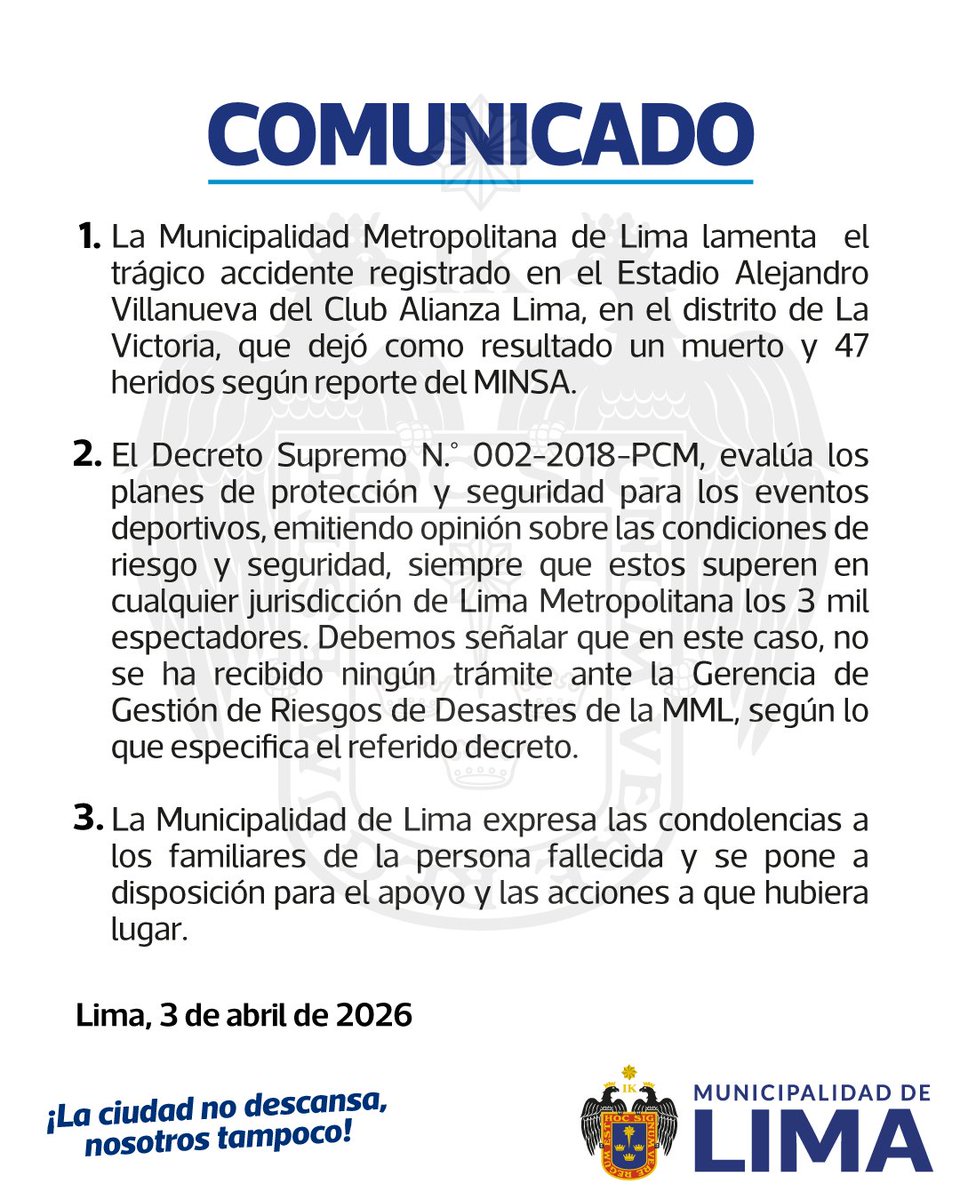 Municipalidad de Lima tweet media