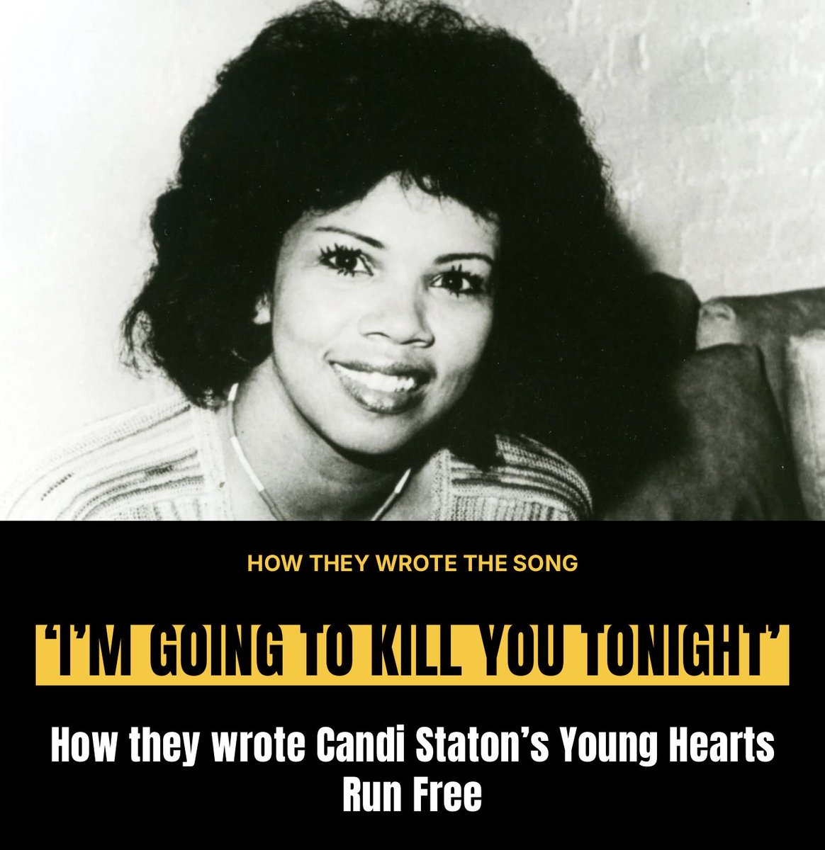 StateofSoundMag's tweet photo. ‘It began when Candi Staton’s partner threatened to shoot her and ended with a rallying cry for women everywhere.’ The story behind Young Hearts Run Free | READ HERE: https://t.co/TRiWM3RyIU
#candistaton #disco #soul https://t.co/yPGRNHcybi