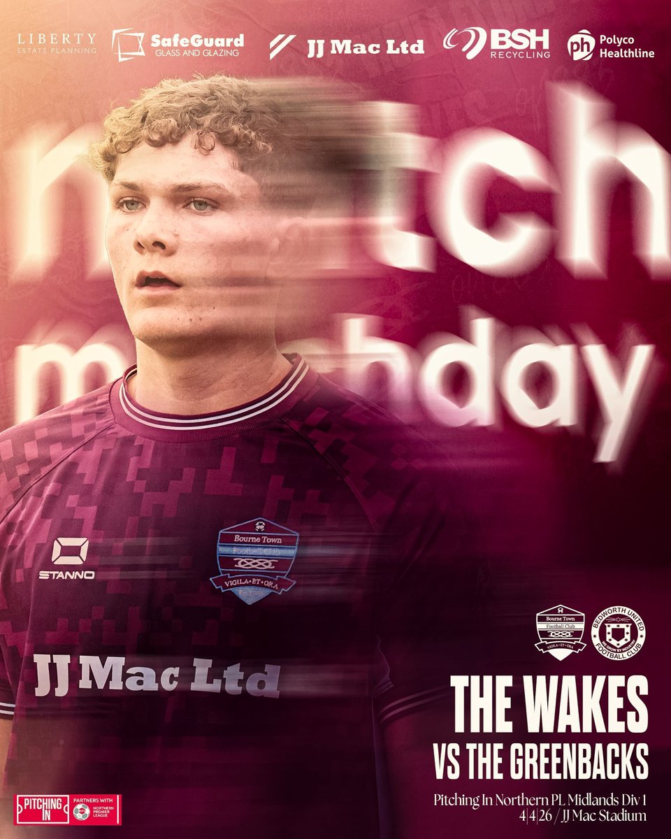 𝐄𝐚𝐬𝐭𝐞𝐫 𝐒𝐚𝐭𝐮𝐫𝐝𝐚𝐲 𝐚𝐭 𝐭𝐡𝐞 𝐋𝐚𝐰𝐧

🆚 Bedworth United (H)
🏟️ JJ Mac Stadium | 15:00KO
🏆 Northern Premier League Midlands
🤝 Match Sponsors: Origin