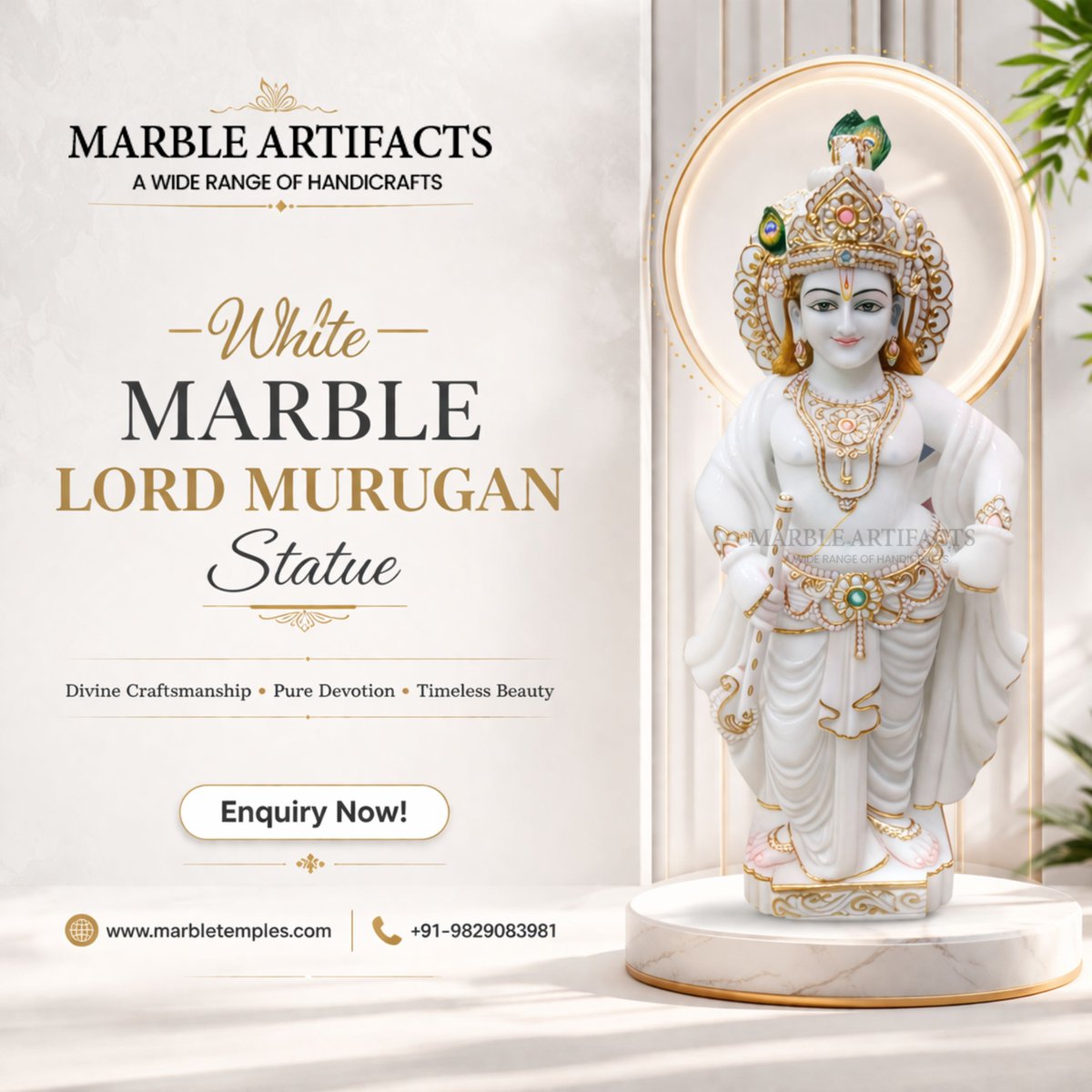 marbletemple's tweet photo. White Marble Lord Murugan Statue: Handcrafted by Expert Artisans

Order Now: https://t.co/I6wfYkBlmE

Call us: +91-9829083981

#lordmurugan #muruganswamy #marblestatue #handcraftedidol #marbletemple #divineart #hometemple #indianart #religiousstatue  #marblecraft #muruganidol https://t.co/tTGAWr8iFg