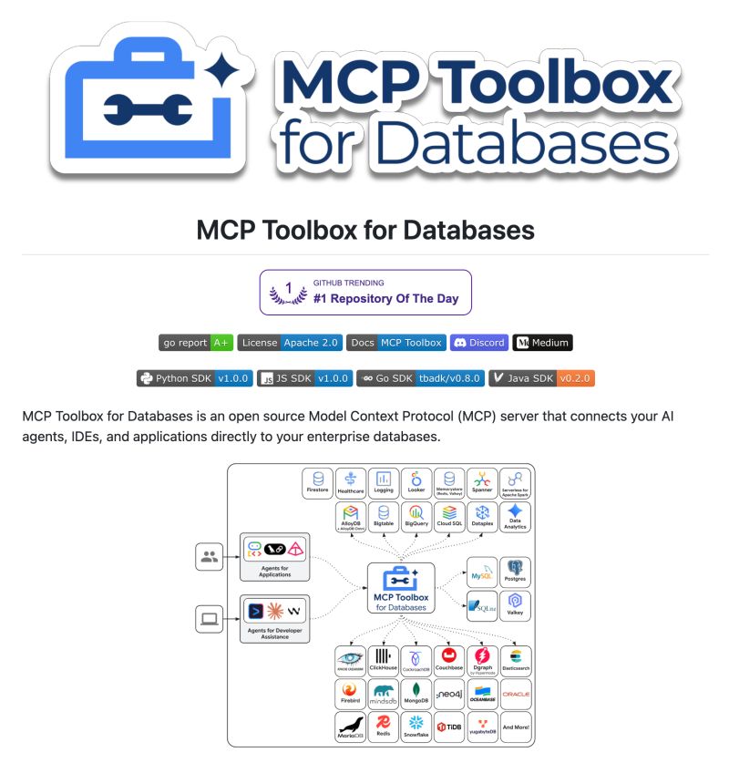Google open-sourced a tool that connects AI agents directly to 30+ databases. One config file. No boilerplate.

Most AI agent implementations hit the same wall.

The reasoning layer works. The tool calling works. Then you need the agent to actually query your data, and suddenly