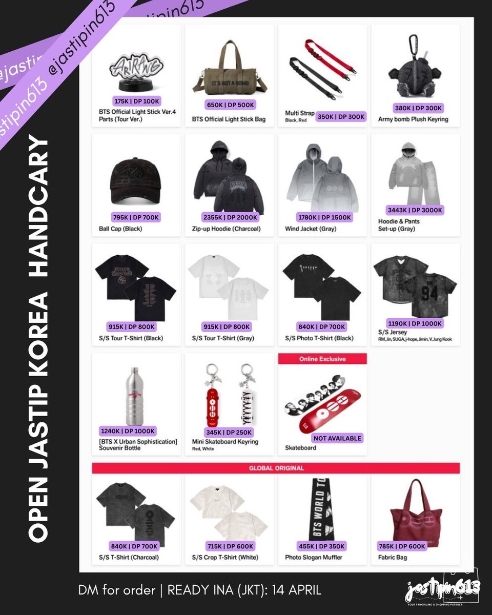 jastipin613's tweet photo. OPEN JASTIP KOREA -HANDCARRY-
❤️BTS ARIRANG TOUR MERCH

Ready INA (JKT): 14 April 2026

t. wts wtb bts army ina jastip korea hc handcarry https://t.co/jPbbeO7RNC