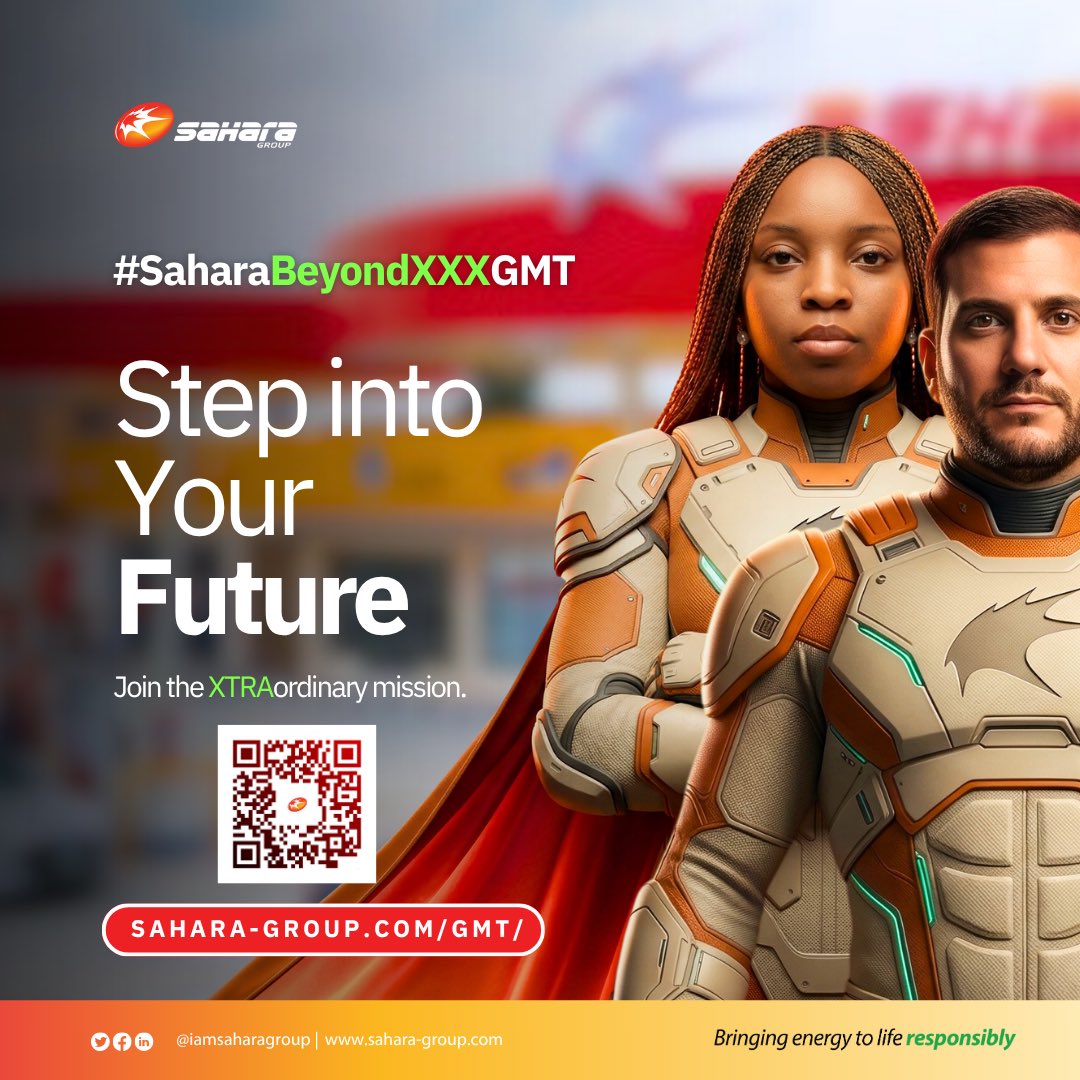 iamsaharagroup's tweet image. Are you ready to shape the next era of energy, innovation, and impact?

Then join the XTRAordinary mission today.

Scan the QR code or visit sahara-group.com/GMT/ to apply.
 
#SaharaBeyondXXXGMT #SaharaGroup #MakingADifference