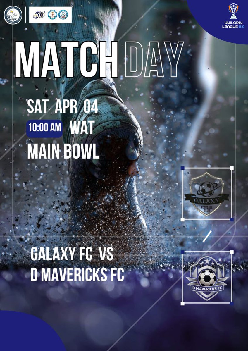 D_MaverickFc's tweet photo. ⚪️IT’S MATCHDAY 🟣

Gameweek 3
🆚GALAXY FC
📆4th April 2026
⏰10:00AM
🏟️UNIVERSITY MAIN BOWL

@moniepointng @unilorinleague #gameweek
#dmaverickfc #UFL8.0 https://t.co/4D9XUC7btY