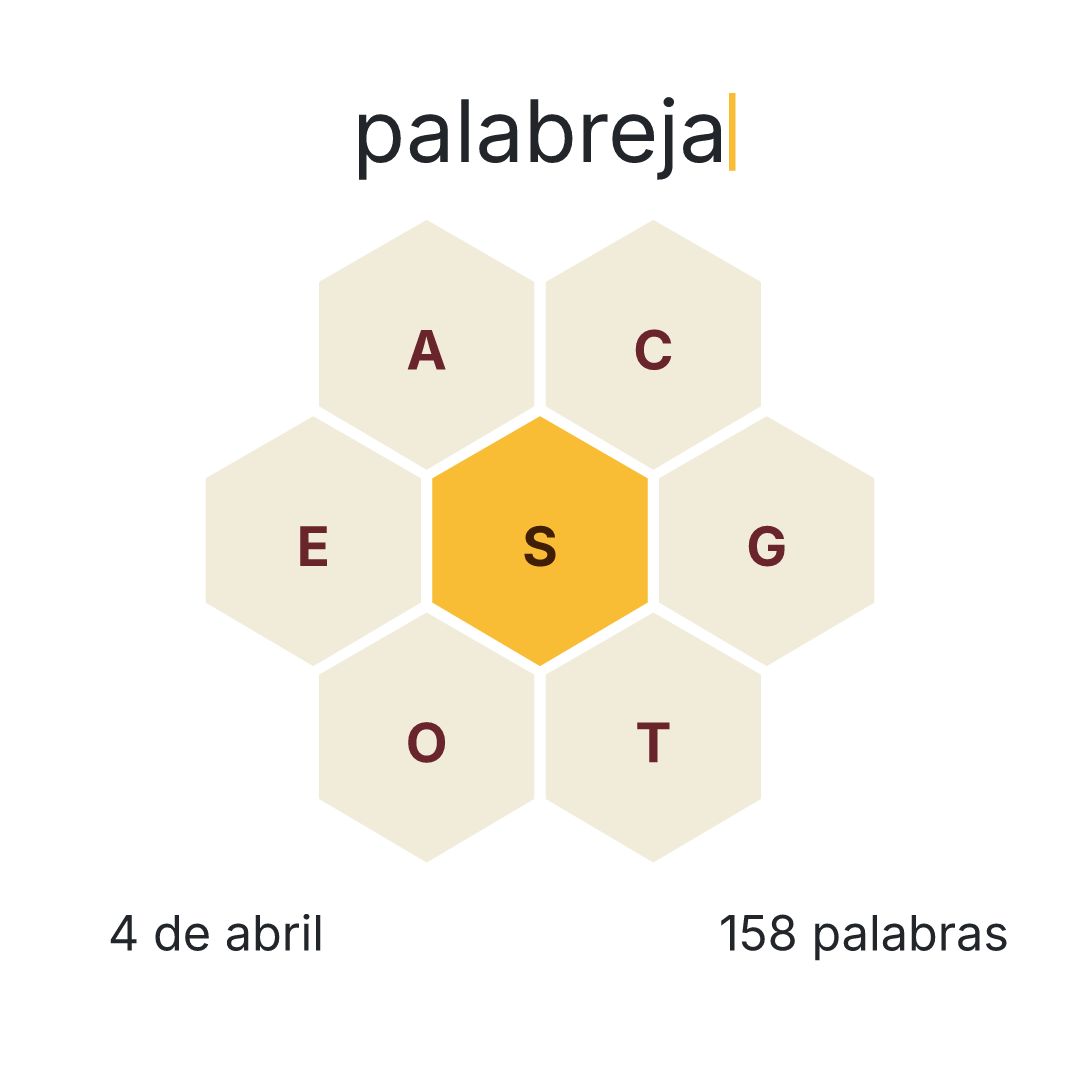 lapalabreja's tweet image. ¡Buenos días, Palabreros! 🧠 Hoy, sábado, 4 de abril, el #Palabreja llega con un total de 158 palabras para desafiarte. ¿Cuántas conseguirás encontrar? ¡Demuestra tu vocabulario y comparte tus logros! 🚀 Juega ya en palabreja.com #juegodepalabras #palabradeldía