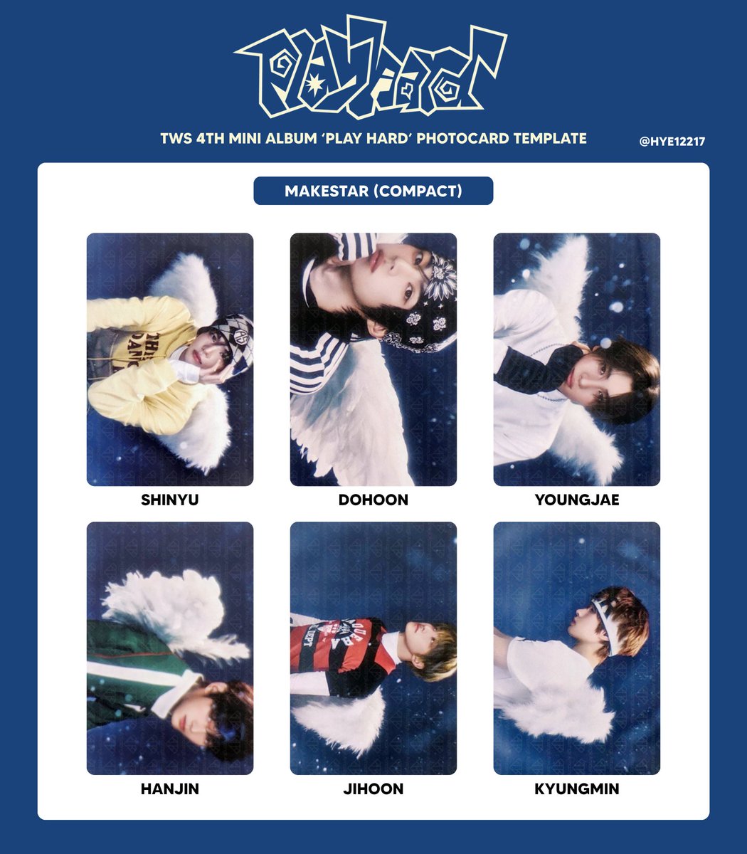 TWS 4TH MINI ALBUM 'PLAY HARD' PHOTOCARD TEMPLATE MAKESTAR PLAY