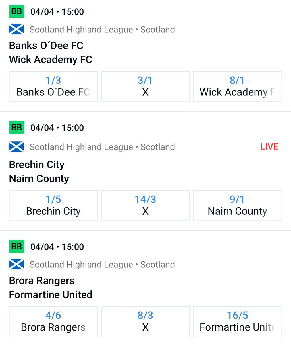 SHFLdiary's tweet photo. Only two weekends left in the @breedongroup @LeagueHighland and we’ve full cards of games on both. Today, @brorarangers host @FormartineUtd while @BrechinCityFC entertain @NairnCounty. Prices courtesy of @McBookie https://t.co/ZVqeuhfACN