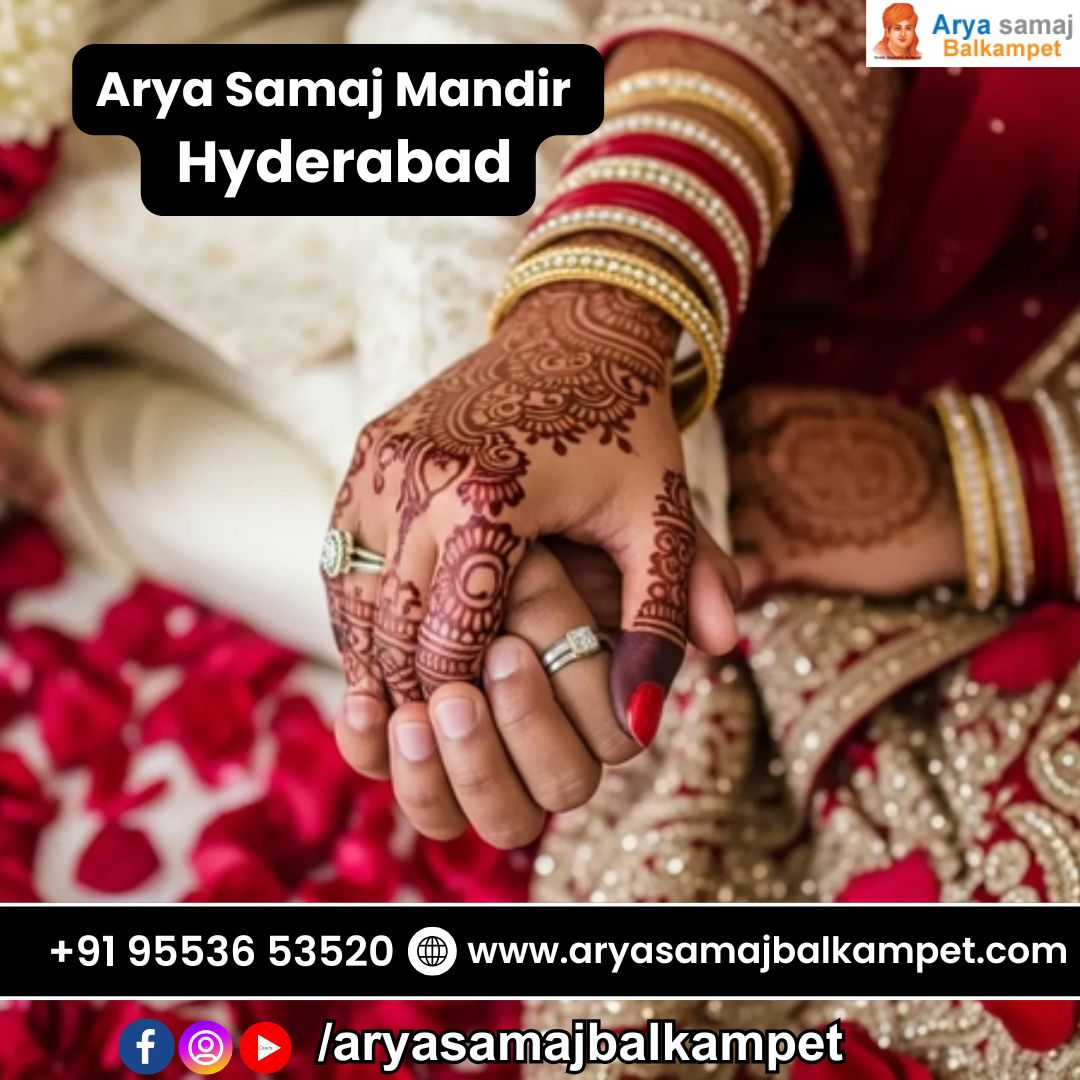 Arya Samaj Hyderabad – Sacred &amp; Simple Marriages
Experience Vedic wedding ceremonies performed with authenticity, devotion &amp; proper guidance.
Perfect choice for love marriages and traditional Hindu weddings.
📞 95536 53520
📍 Balkampet, Hyderabad
🌐 aryasamajbalkampet.com