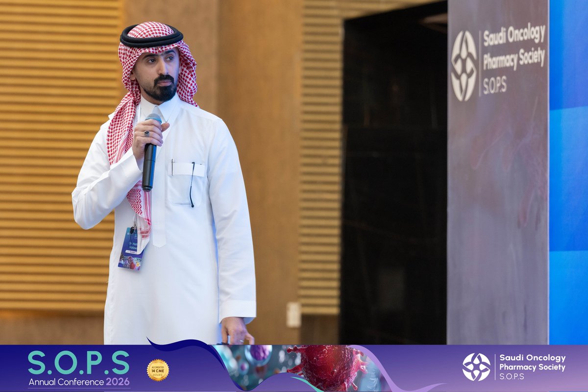 SOPS_SA's tweet photo. Co-chairs Dr. Ahmed Alanazi and Dr. Mashael AlAbod led us through the "New Frontiers": 
📍Ovarian & Breast (PARP/HER2): Dr. Shaheed Alhumaid 
📍 Lung Cancer (EGFR/SCLC): Dr. Nawaf Almalki 
📍 Colorectal Cancer (CRC): Dr. Attiah Alkhobrani 
📍 Bladder Cancer: Dr. Hatim Halawi 

#SOPS2026