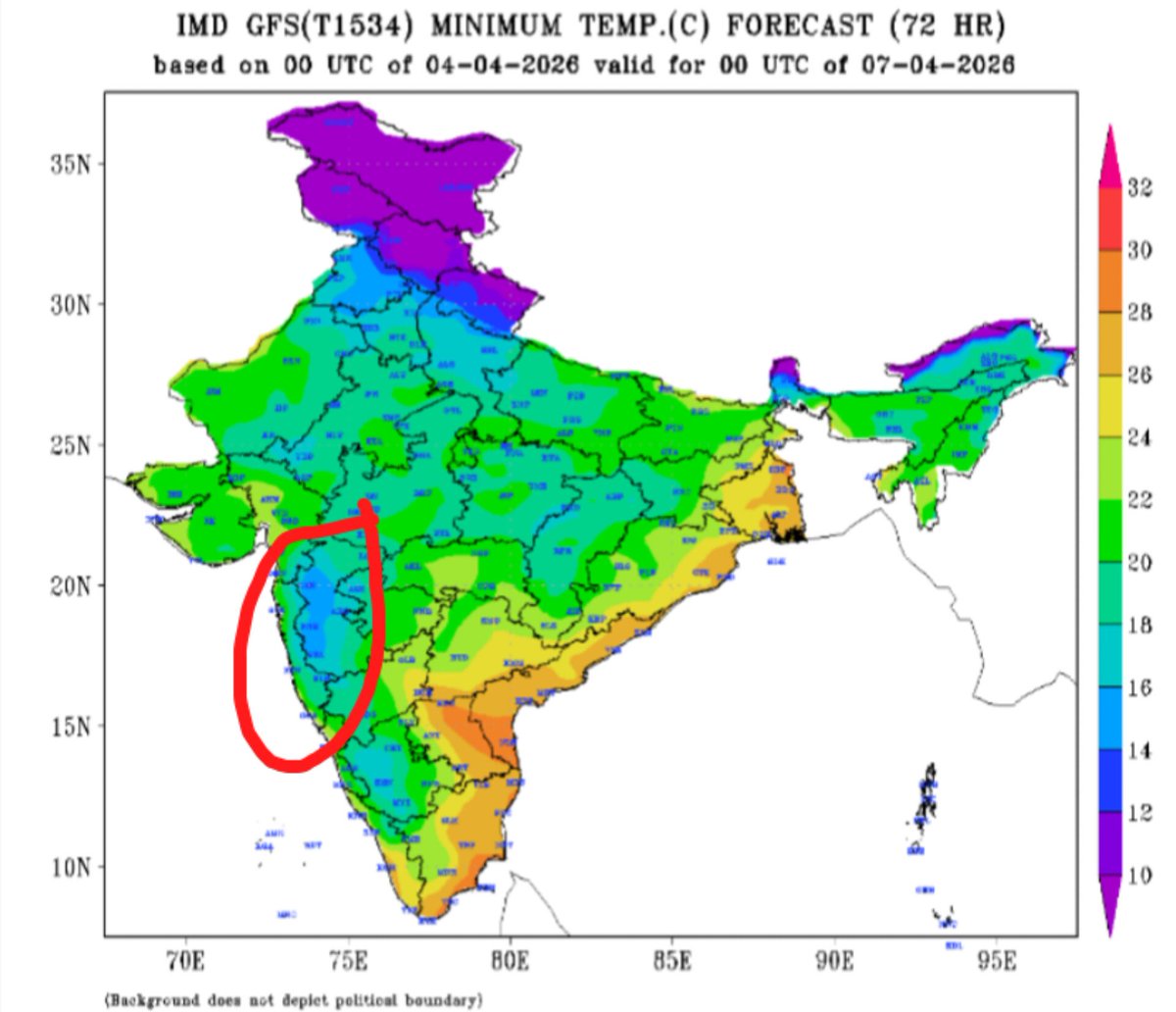 tan_5989's tweet image. #WD #ColdSpell

With the Passage of Western Disturbance a Brief Cold Spell could affect Western Maharashtra with Minimum Temperatures among the Lowest in the Plains of India for Pune-Satara-Nashik belt in the Range of 14-16c between 5th-8th April🥶

Enjoy the Chill🙌