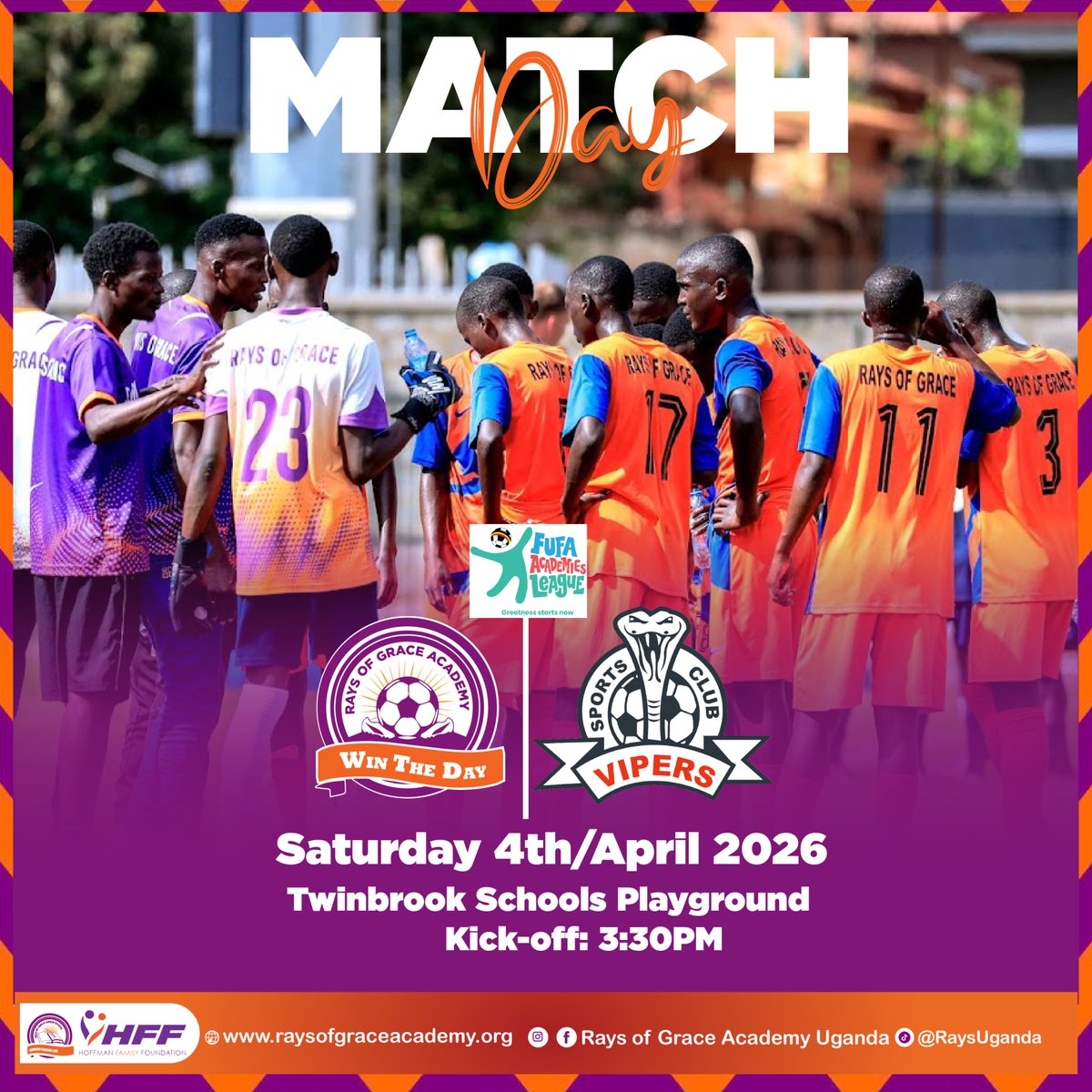 RaysUganda's tweet photo. We are back on the pitch for our 2nd @OfficialFUFA  Academies League match.

Come and support us as we aim for 1st victory of the season. Your encouragement makes all the difference 

Let's pack the sidelines and roar our boys! See you there

#WinTheDay #YouthFootball https://t.co/FjE06VrweR