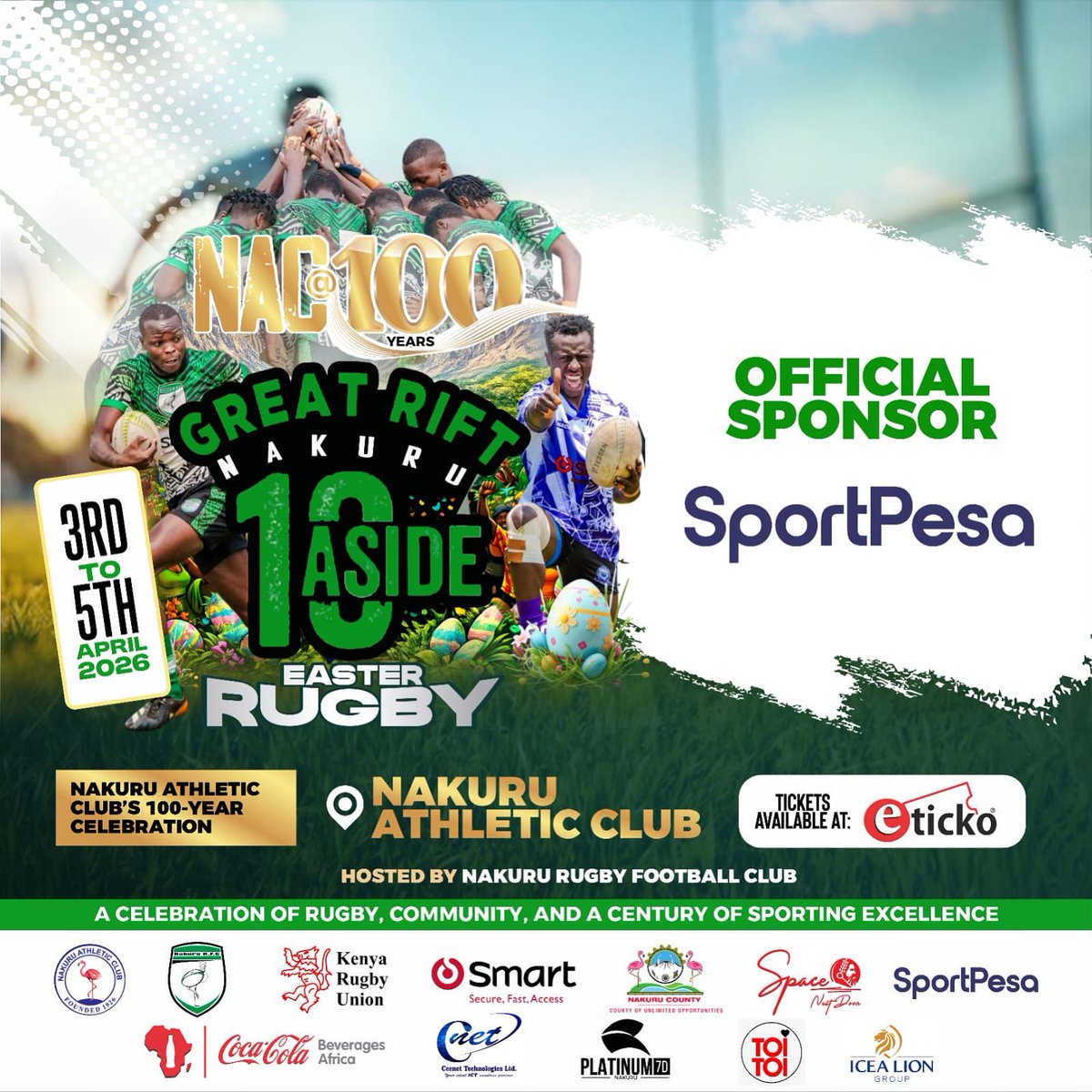 SportPesa's tweet photo. East Africa’s most anticipated 10s rugby showdown is HERE 🔥🏉

What happens in Nax Vegas?🙋‍♂️🙋‍♀️😜

We’re live from Nakuru Athletic Club, where 10 warriors per side are ready to battle it out!

🗣️Wasee!! It’s more than rugby…🙌🏻

It’s sherehe, vibes and pure Great Rift 10s magic! https://t.co/vvmyHw8au1