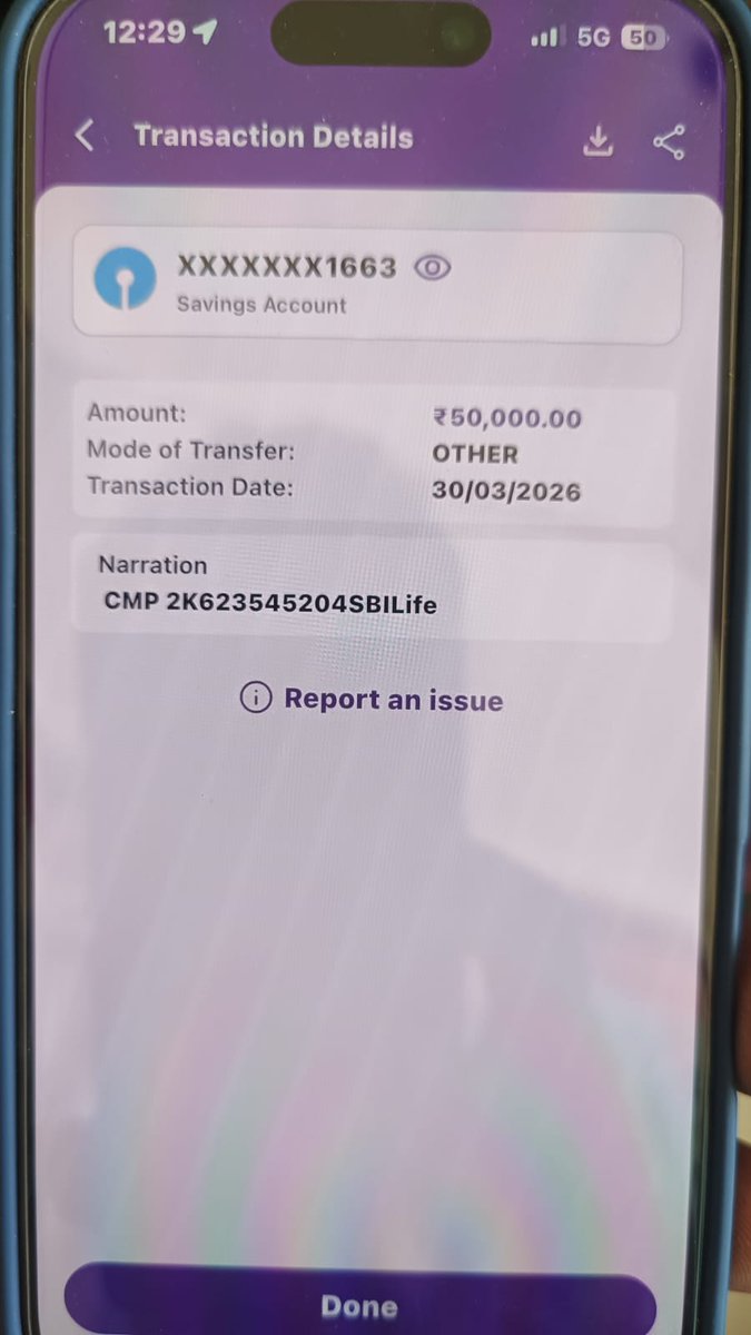 nafiindia's tweet photo. @SBILife @TheOfficialSBI 
2025 में BM के दबाव में ₹50250 वार्षिक policy कराई गई थी। लेकिन दिनांक कल बिना मेरी किसी अनुमति, consent या जानकारी के मेरे account से ₹50,000 debit कर लिया गया। यह पूरी तरह अनुचित और अस्वीकार्य है। कृपया मेरे ₹50,000 तत्काल refund करें। https://t.co/5HReCaoIz3