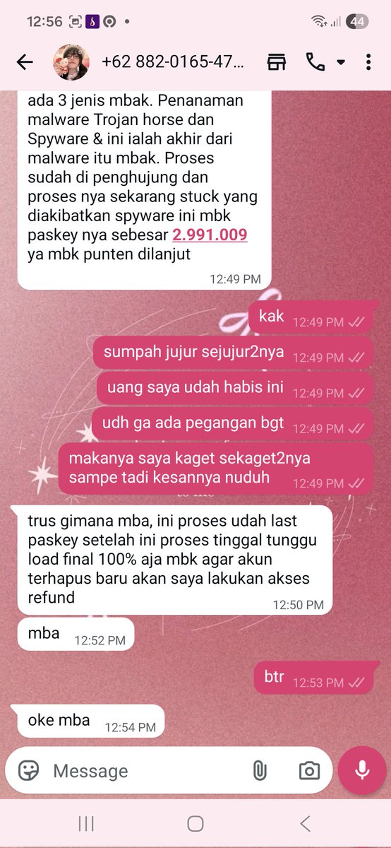 nopllis's tweet photo. 9. mulai foto kedua aku bales sesuai arahan kenalanku karena udah beneran lemes cuma bisa diem (kenalanku bantu chat si seller juga), abis itu udah deh si penipu delete all chat dan blokir aku. https://t.co/jF9qR4beXq