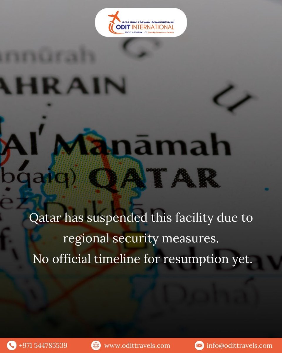 OditTravels's tweet photo. 🚨 Attention Pakistani Travelers! 🚨
Visa on arrival in Qatar has been temporarily suspended. ❌ 
This means you cannot get a visa at the airport anymore.
✈️ What to do now:
Apply for a Qatar eVisa online
Or submit a visa application at the Qatar embassy.
#OditTravel #QatarVisa https://t.co/PatfShJDzZ