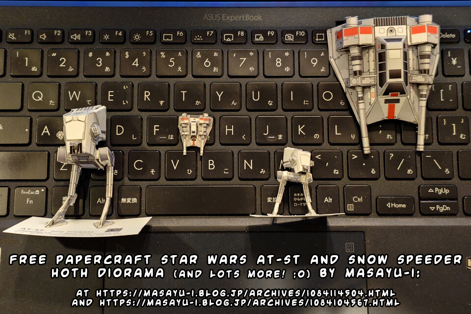 ninjatoespaper's tweet photo. Did you know there were AT-Sts on Hoth 🧊 too? Visit my blog to find Masayu-i's site to download his free #papercraft @starwars AT-ST + Snow Speeder diorama (and lots more!):
https://t.co/66rWFUU7AA 😀

#ペーパークラフト #pepakura #printable #bouwplaat #bastelbogen #recortable https://t.co/d3XMZIlV59