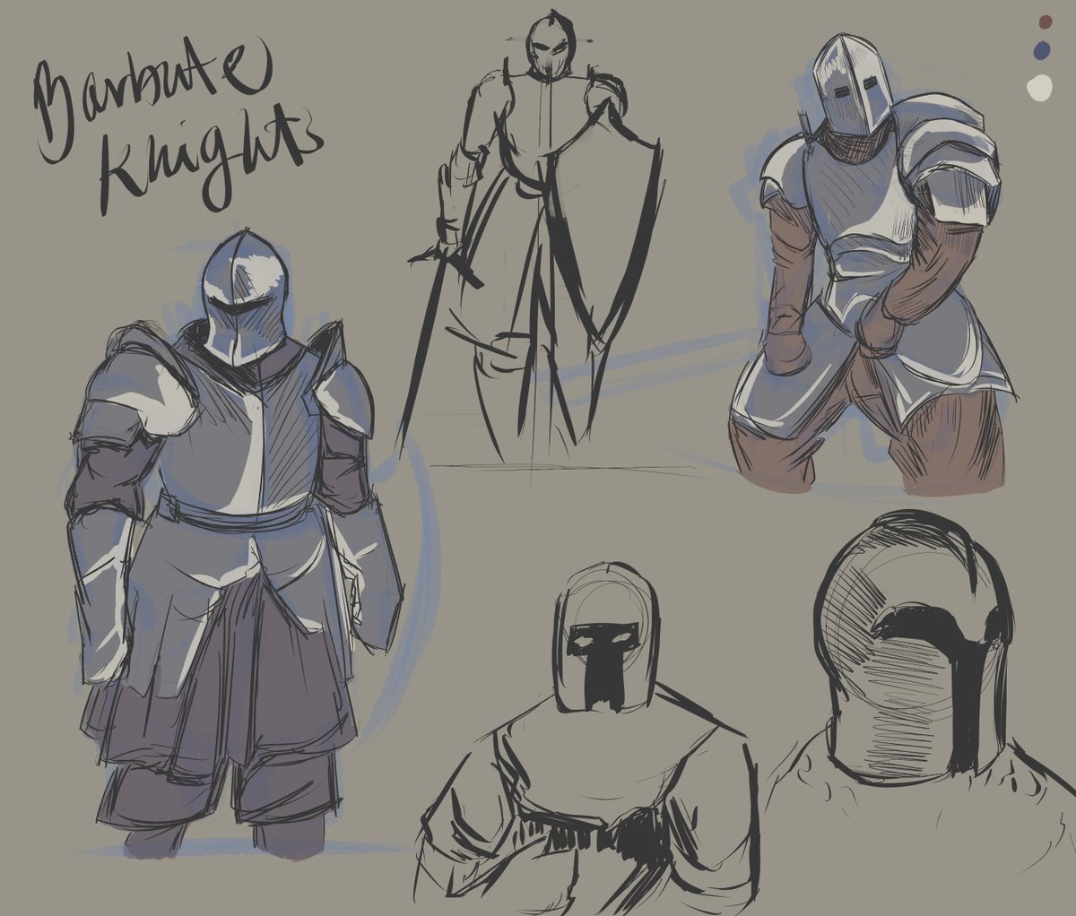 DanDannyArt's tweet photo. some knight sketches i did last night cuz i could not get that helmet correct https://t.co/CEAvEwtEit