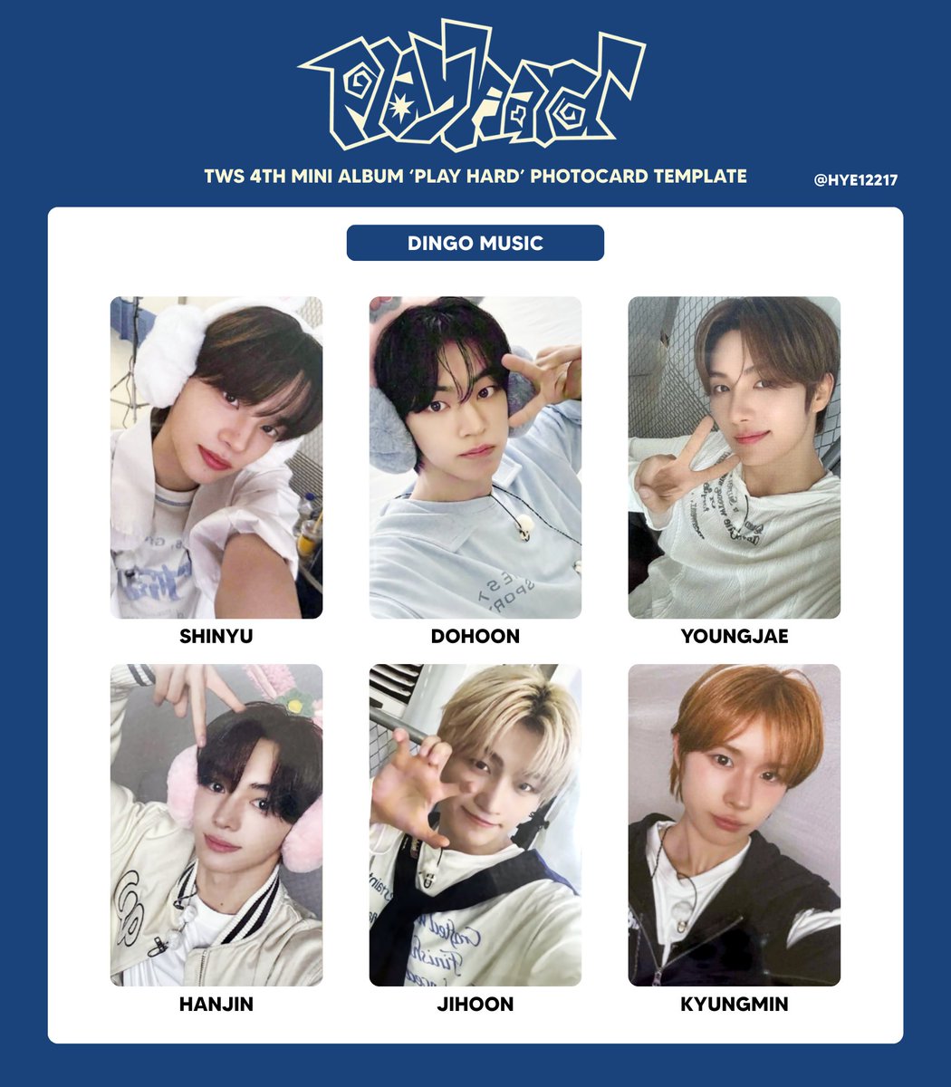 TWS 4TH MINI ALBUM 'PLAY HARD' PHOTOCARD TEMPLATE OLIVE YOUNG