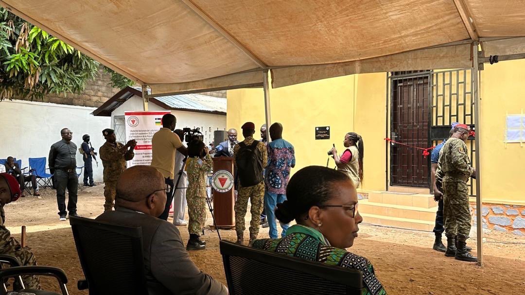 OCHA_CAR's tweet photo. 📍Bangui
 Launch of the National Mine Action Authority activities, a key milestone towards strengthened national ownership of #MineAction efforts. In the same perspective, @OCHAFunds is supporting local ownership of mine risk education in western 🇨🇫. #IMAD2026 @UNMAS https://t.co/omFzZblzeJ