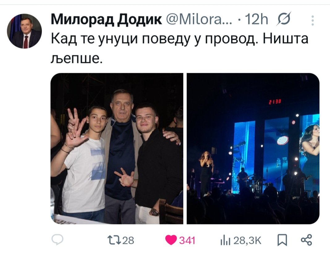 Milorad Dodik, čovjek sa neiscrpnom energijom i vizijom koji pored svih državničkih i stranačkih obaveza u misiji očuvanja, jačanja i što boljeg pozicioniranja Republike Srpske na domaćem i međunarodnom planu, nađe vremena da se opusti i uživa sa unucima...❤️💙🤍