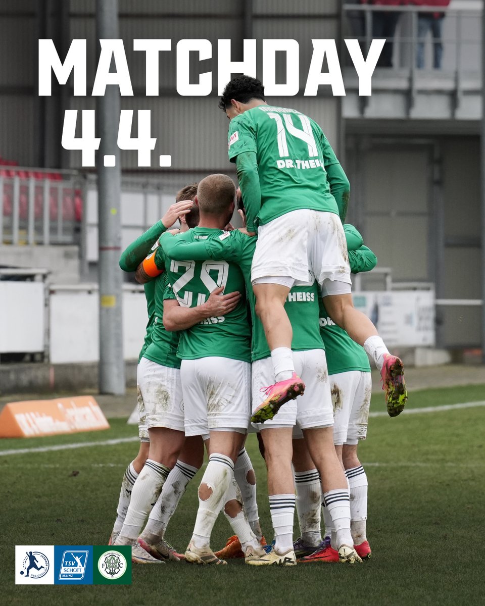 fc08homburg's tweet photo. ⚽ #MATCHDAY | Mainz  

Heute | 🕑 14:00 Uhr  
TSV SCHOTT Mainz vs. FC 08 Homburg 💚  

📺 https://t.co/p2rdbGER2t  
📱 https://t.co/VtaU7Xd9p6  

Auf geht’s!  

_____  
#TSMHOM #RLSW  
#fc08homburg #nurderFCH https://t.co/AlVQfHRp2u