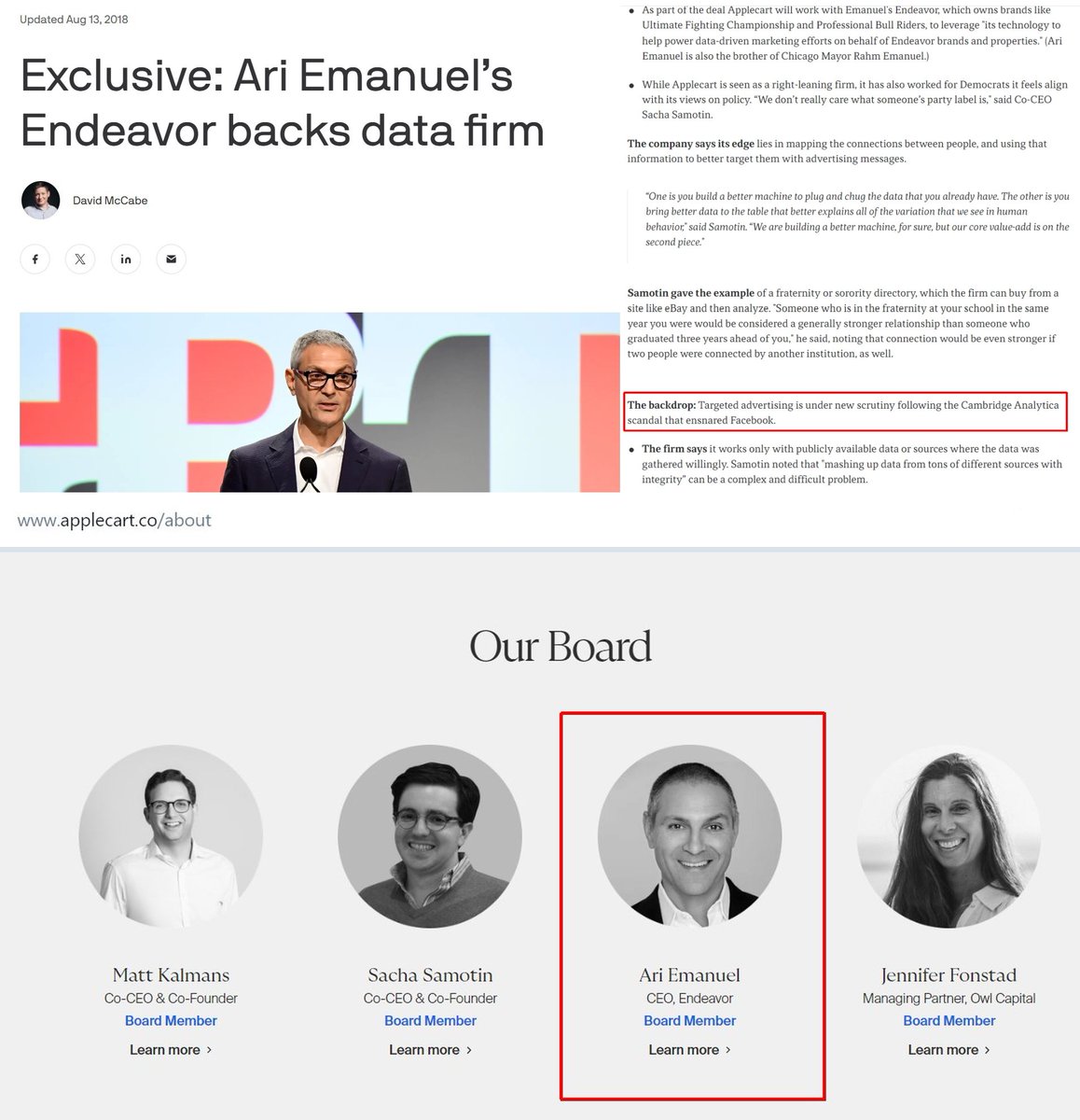 Polly01001011's tweet photo. Ari Emanuel, owner of WME, makes it a tradition to support female abusers. First it was Heard, now it is Liely.
Don't forget that Ari Emanuel is on the board of a company that does targeting advertising. 
Both Heard and Liely still run smear campaign against Depp and Baldoni. https://t.co/bu9ViuYvbR