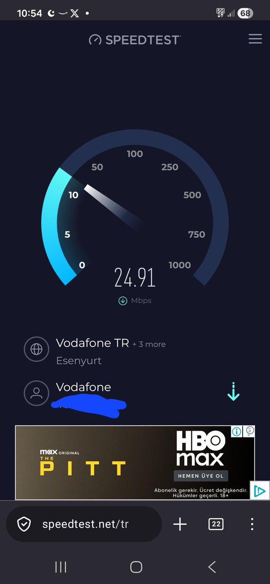 cihan53's tweet photo. 5g cok hızlı @VodafoneTR https://t.co/3cftlpC34K