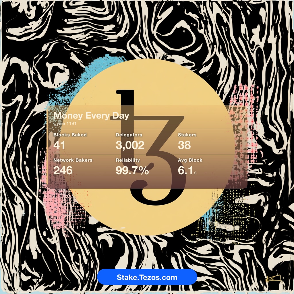 moneyevday's tweet image. Cycle 1191 complete! Thank you for baking with us!🍞 #Tezos #XTZ #staking Tezos Delegators please switch over to staking: Stake.Tezos.com