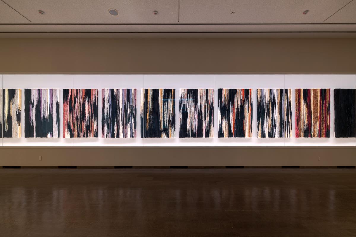 STANDING_PINE's tweet photo. We’re pleased to share that Joël Andrianomearisoa’s latest series ’Le palais des vents’, is included in 'Blows Like a Monsoon: Contemporary Afro-Asian Arts on the Great Journey and Exchange', held at the Museum of Fine Arts, Gifu. https://t.co/6qbVbs3yUn
