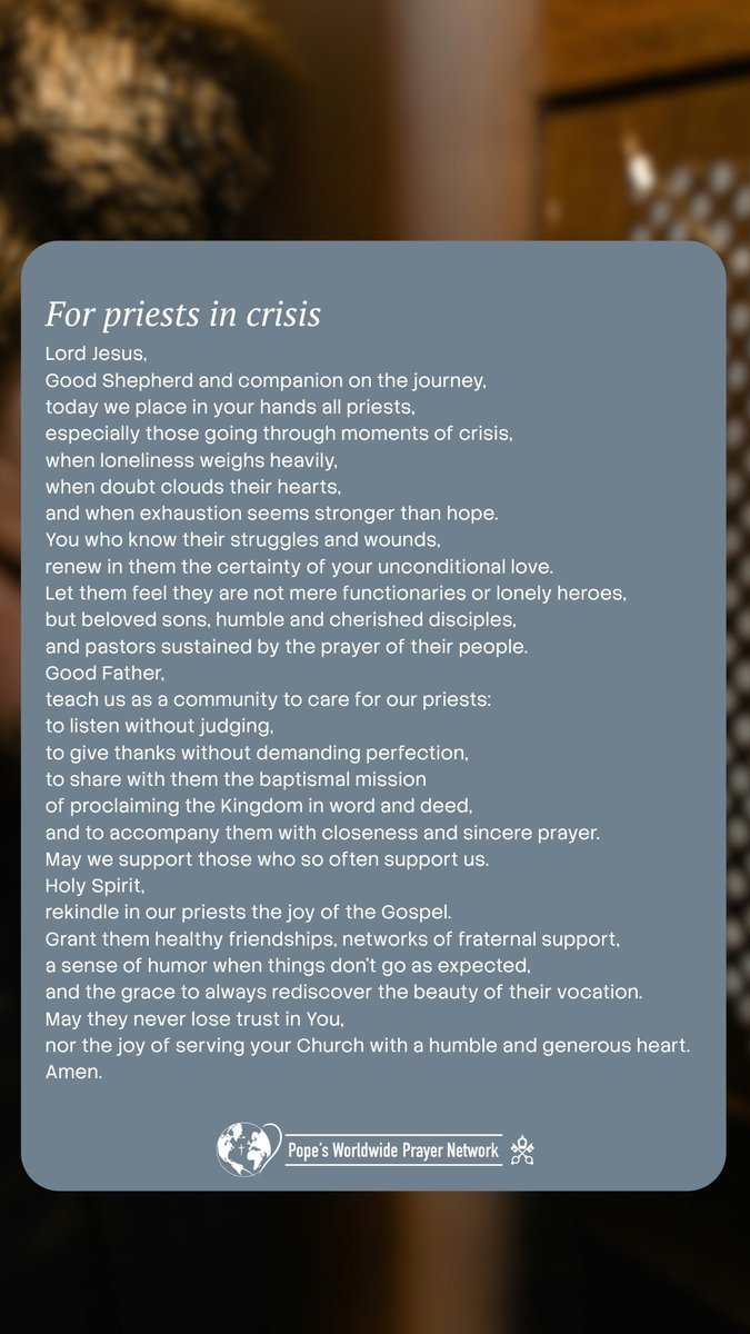 clicktopray_en's tweet photo. 🌍The Pope's Worldwide Prayer Network invites you to offer up your day and make you more available to the mission of compassion for the world.
In #ClickToPray we invite you to pray and share the prayer of this month.
👉https://t.co/fWM5qGhG38
#PopesPrayerApp #DeepenYourPrayer https://t.co/VTwaohjrM3
