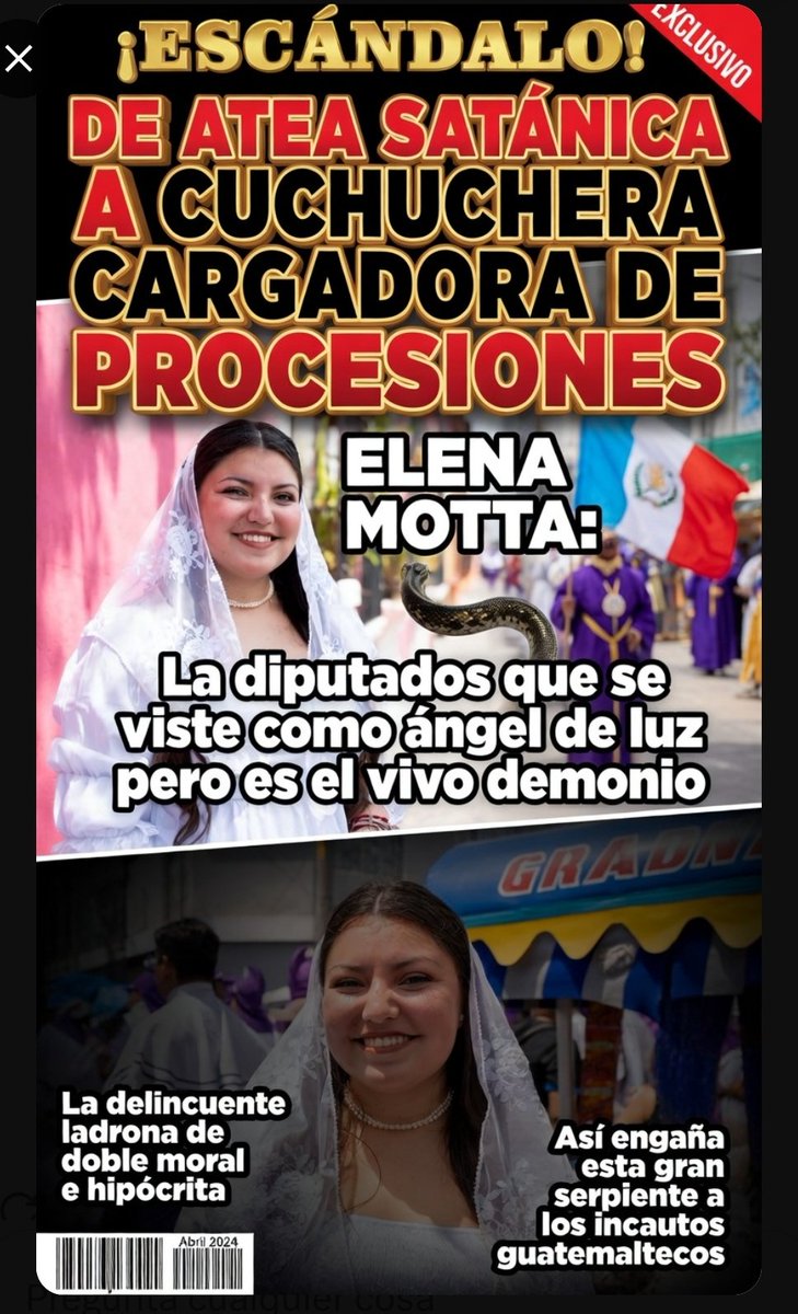 🚨🚨 Urgente Guatemala 🚨🚨 
Una Diputada Satánica atea. Fue captada como Cuchuchera en antigua Guatemala. Está es una serpiente venenosa. Alerta máxima Guatemala.