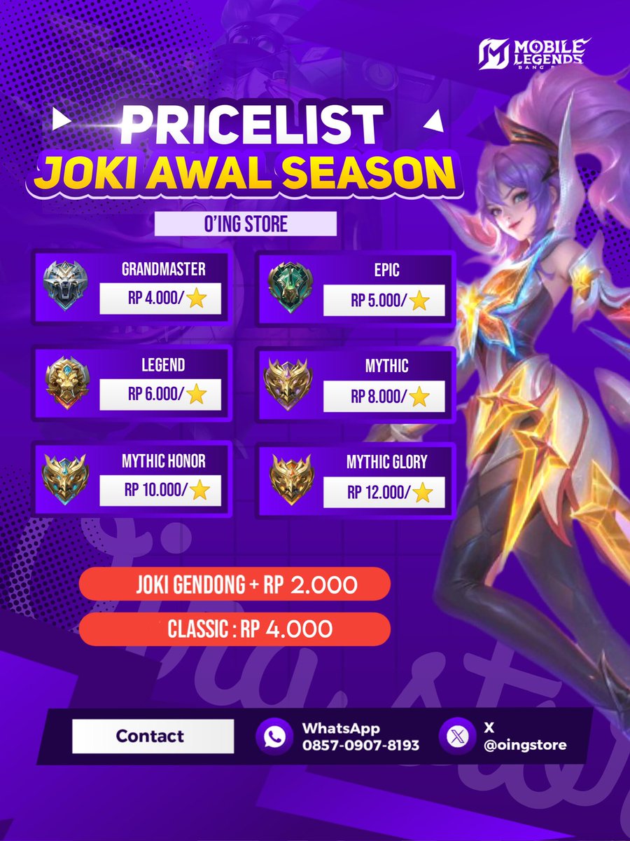 O’ing Store | Joki MLBB tweet media