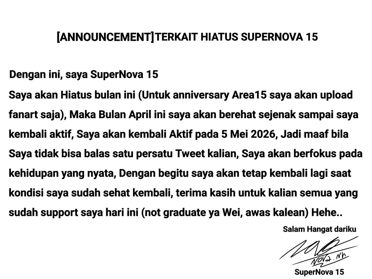 SUPERNOVA 15 🍉🇮🇩| HIATUS tweet media