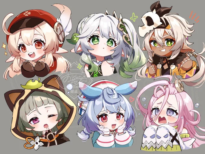 お顔が描きたくて練習してみた子達