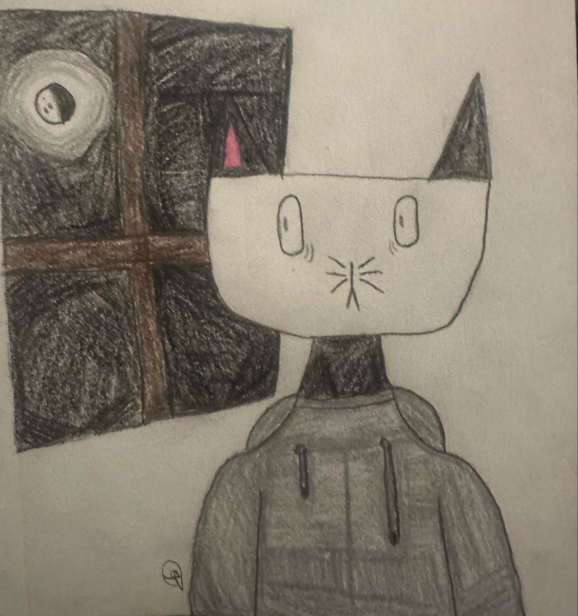 SansetSmokes's tweet photo. Alan seems scared of the moon. Wonder why.

#smallartist #Cat #OC https://t.co/BjoxJ2QamG