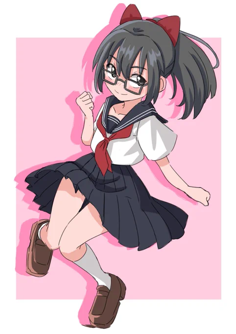 ポニテ眼鏡セーラ服女子は良いぞ(再掲)