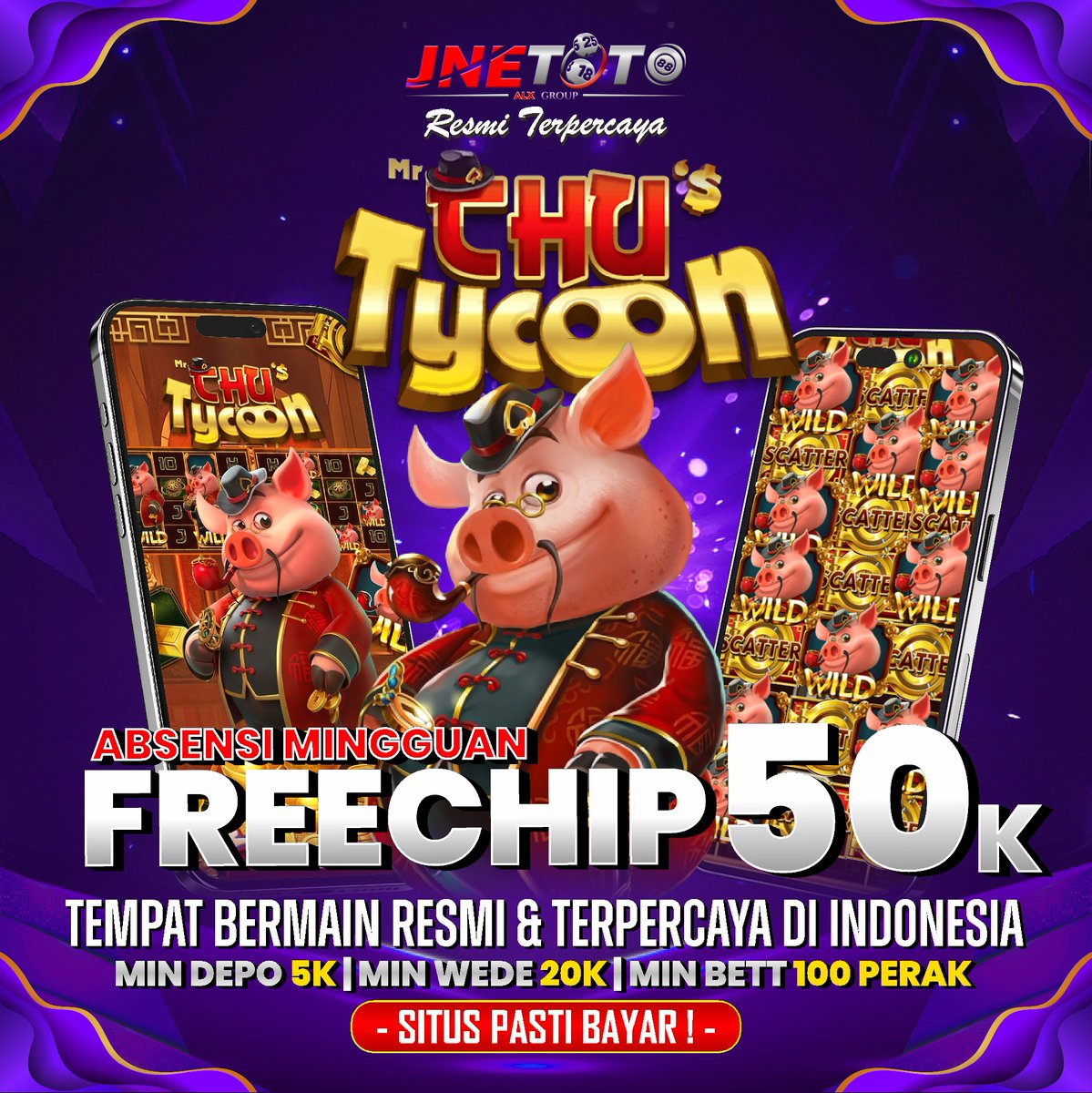 JNETOTO_OFC's tweet photo. 🔥 KENAPA HARUS MAIN DI SINI? 🔥

✔️ Situs resmi &amp; terpercaya ✅
✔️ Free chip 50K dari absensi mingguan 🎁
✔️ Minimal depo cuma 5K (super ringan!) 💸
✔️ WD cepat &amp; aman (mulai 20K) 🚀
✔️ Bet receh mulai 100 perak 🪙
✔️ Game gacor, peluang maxwin besar 🔥
#JNETOTO #SlotGacor2026 https://t.co/rdTiQuku8u