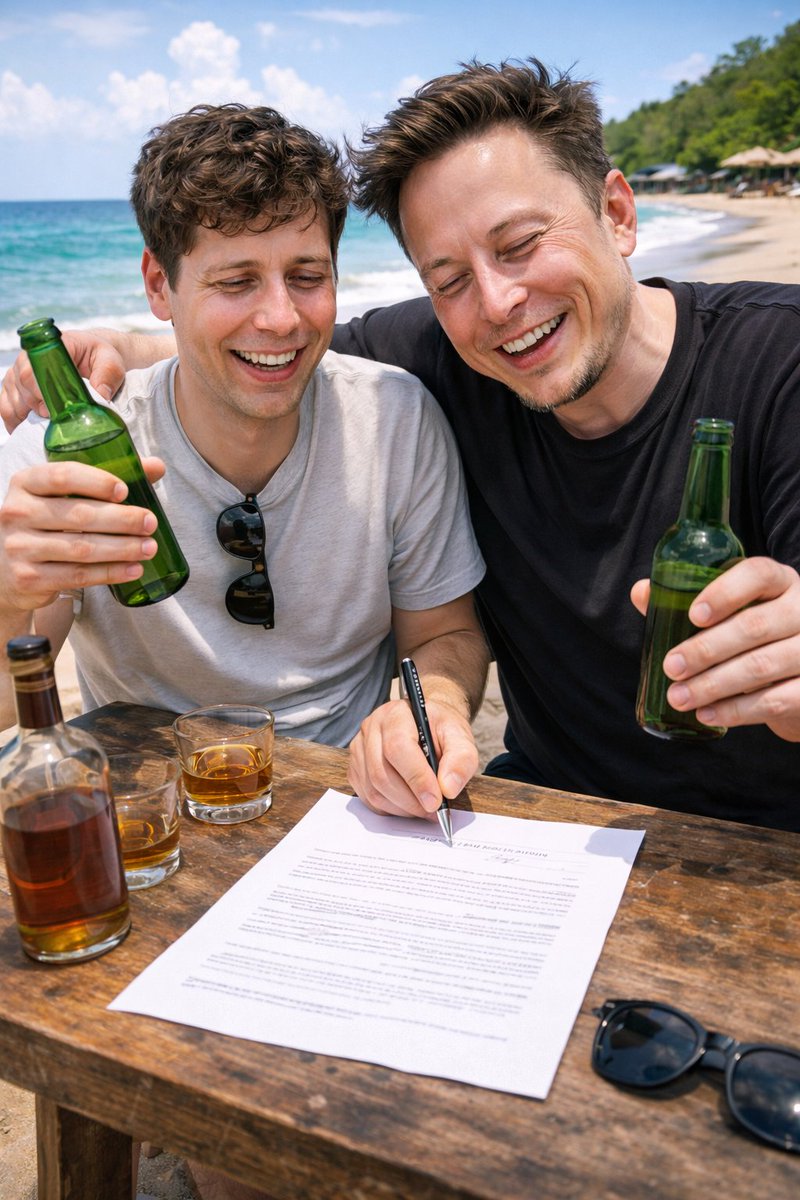 teortega93's tweet photo. Cuando firmas un contrato y mañana no recuerdas nada 💀🍻

#AI #AIGenerated #TechHumor #CursedAI #StartupLife #BadIdeas #BeachVibes #WhatCouldGoWrong #AI2026 https://t.co/PEMgXigydK