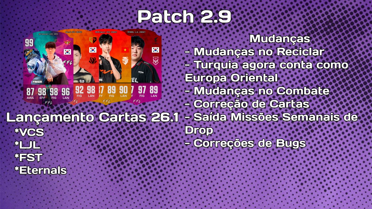 Próximo ✍️Patch do FFL, entrará em Vigor com previsão nesse Final de Semana